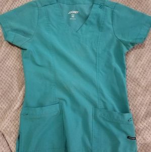 Jockey teal XS scrub top
